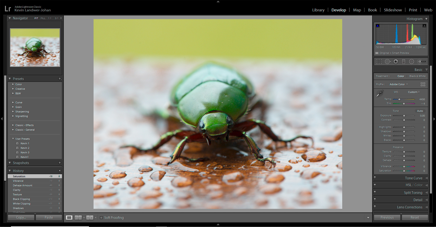 Editing RAW photos in Lightroom