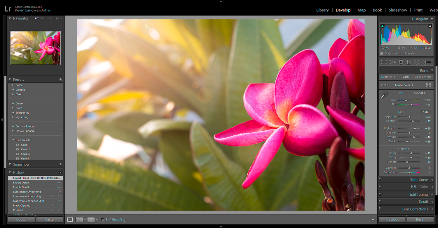 Editing RAW photos in Lightroom