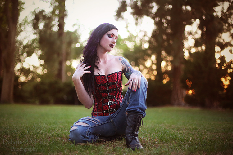 woman with stunning bokeh