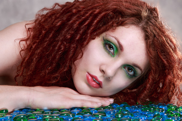 woman with beauty dish lighting